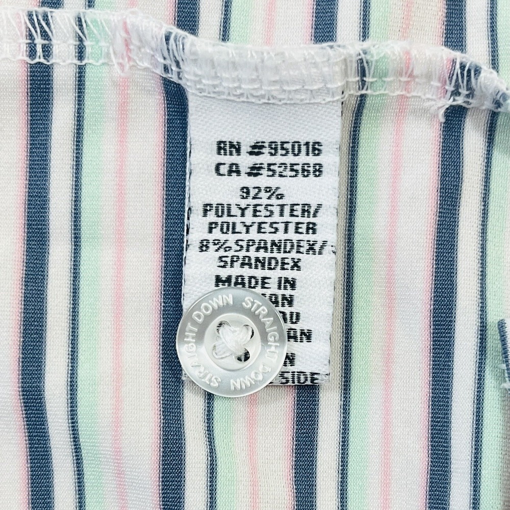 Straight Down Performance Golf Polo Mens XXL Pastel Stripes Short Sleeve Shirt - Picture 7 of 8